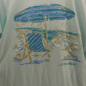 Vintage Ft Meyers Beach FL 1990 Beach Umbrella Chair Relaxed Shirt Size Large